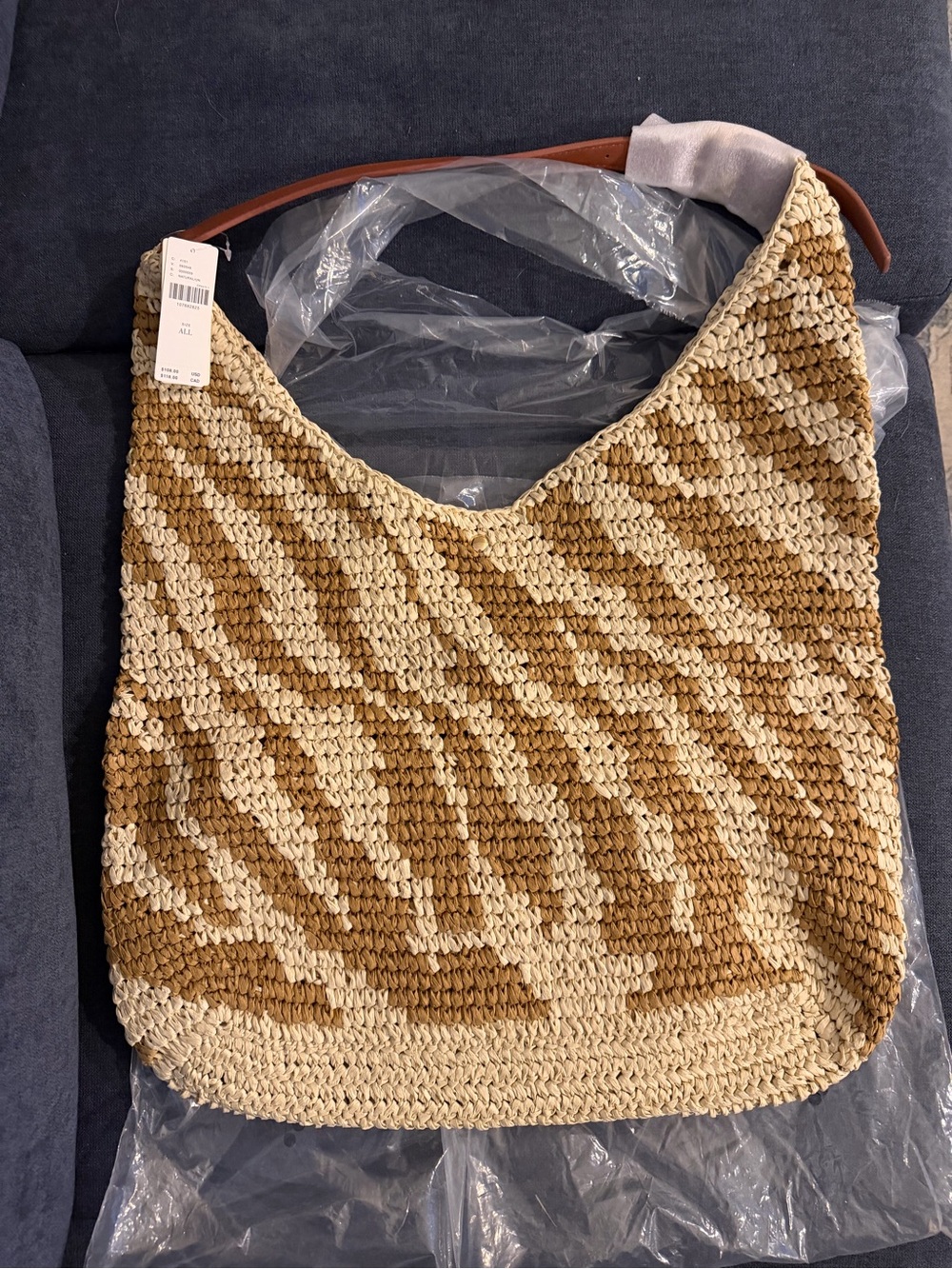 Anthropologie Woven Straw Hobo Bag